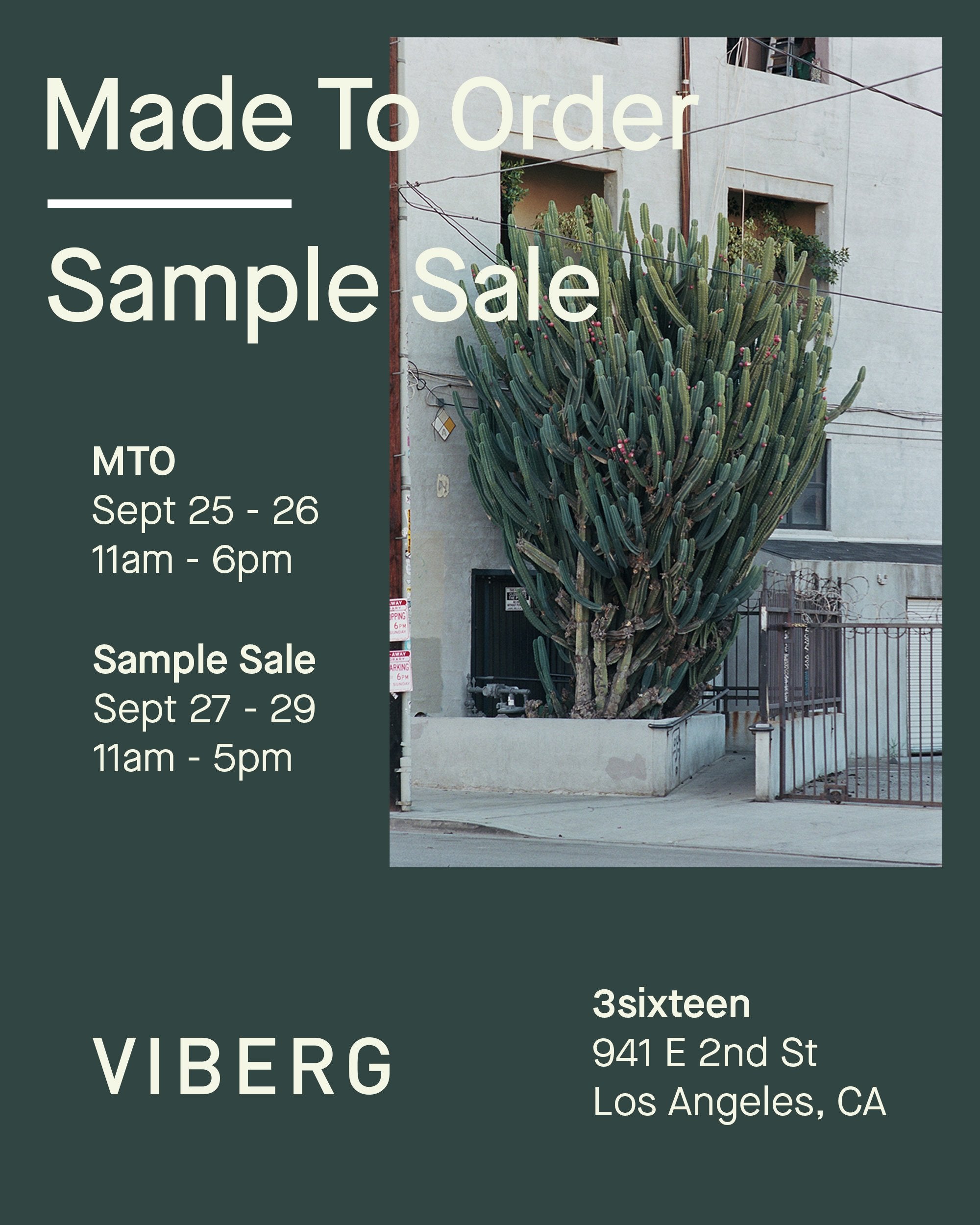 LA Made to Order and Sample Sale VIBERG