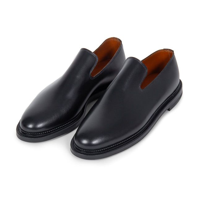 Slipper - Black French Calf