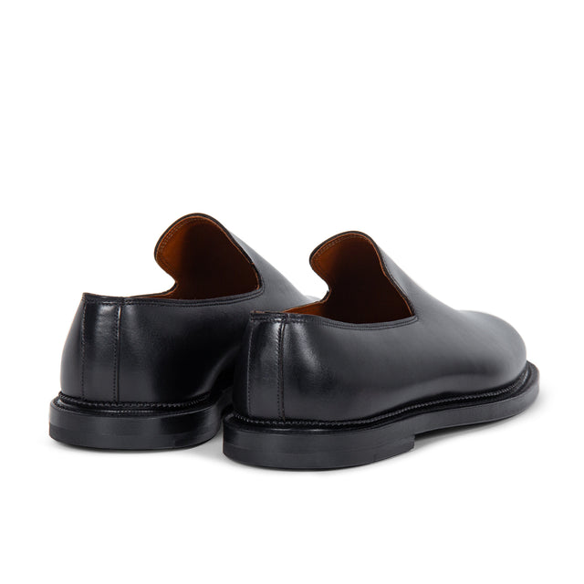 Slipper - Black French Calf